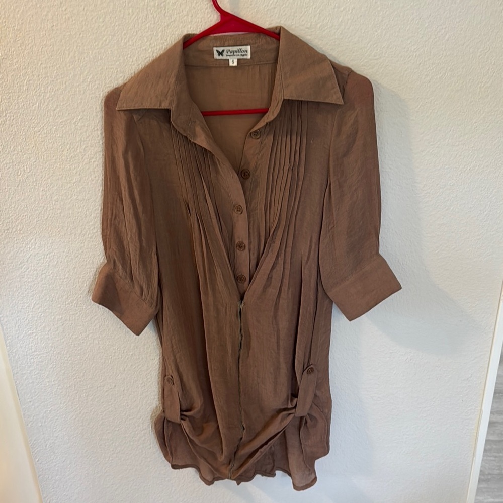 Papillon Brown Button Down Shirt